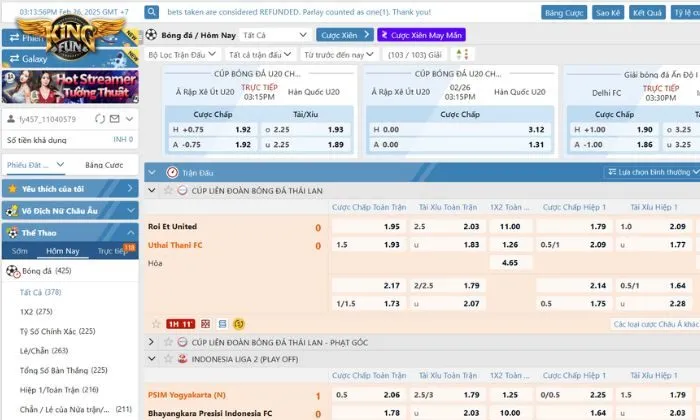 Cá cược thể thao Kingfun Ưu điểm nổi bật của sảnh cá cược thể thao Kingfun