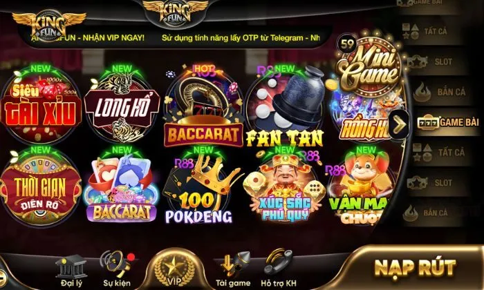Tổng quan về sảnh game bài Kingfun