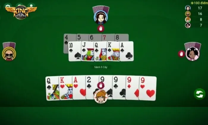 Tiến Lên Đếm Lá kingfun Ai đánh hết bài trước người đó sẽ chiến thắng